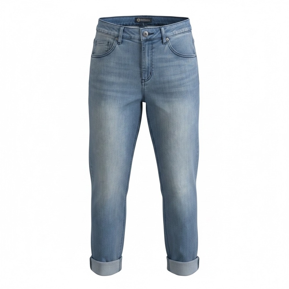 Democracy Ab Solution Girlfriend Jeans Light Wash Denim Size 8 Rolled Cuff
